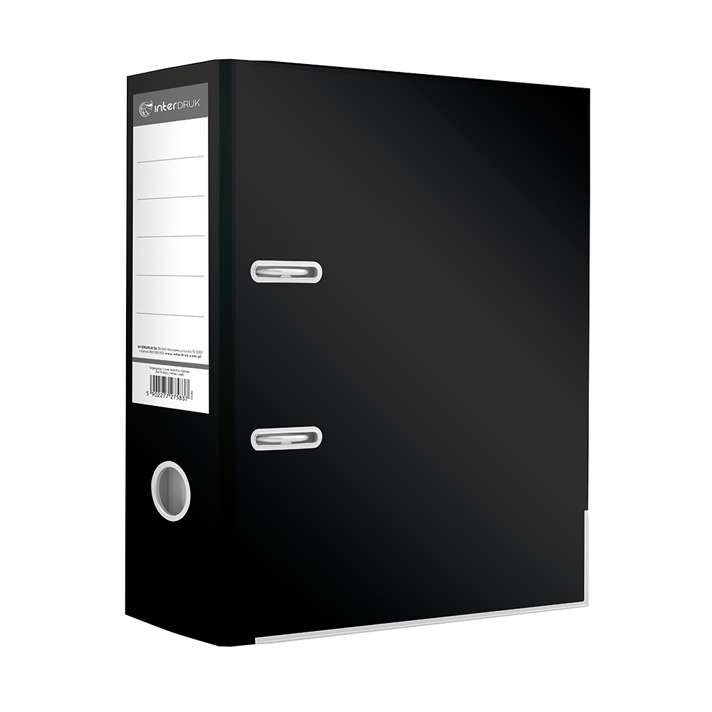 Segregator A4/75 czarny Interdruk